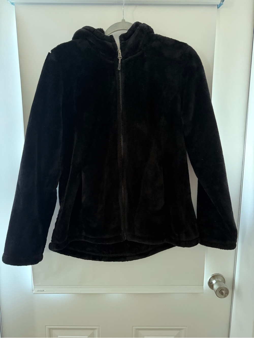 32 Degrees Black Plush Hooded Zip Jacket